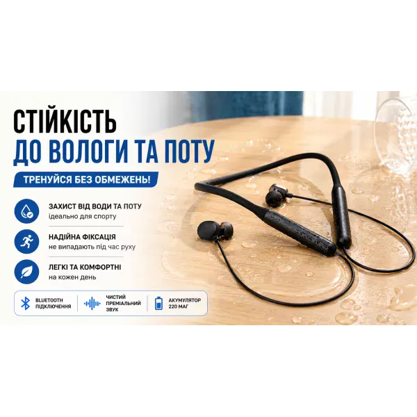 Беспроводные вакуумные наушники SPORT Bluetooth Черные