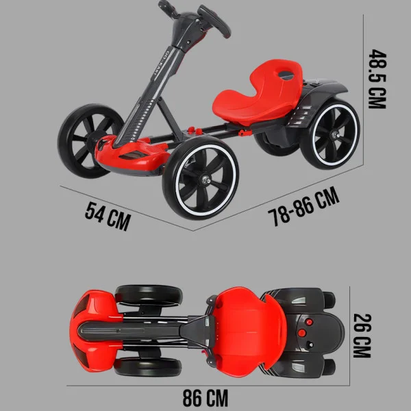 Складаний електромобіль на акумуляторі 6V 4.5Ah Go-Kart Червоний