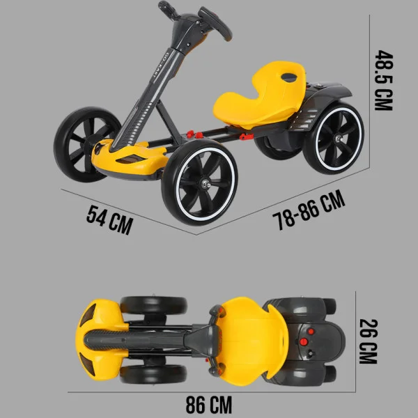 Складаний електромобіль на акумуляторі 6V 4.5Ah Go-Kart Жовтий