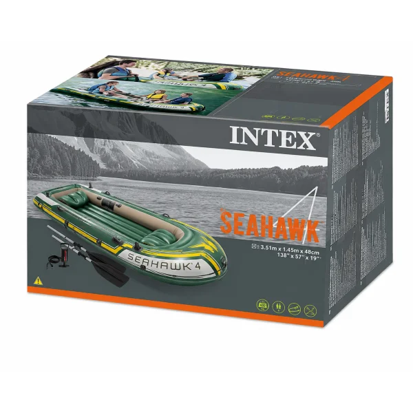 Надувная лодка Intex Seahawk 4 Set 68351, 4-местная, 351×145×48 см