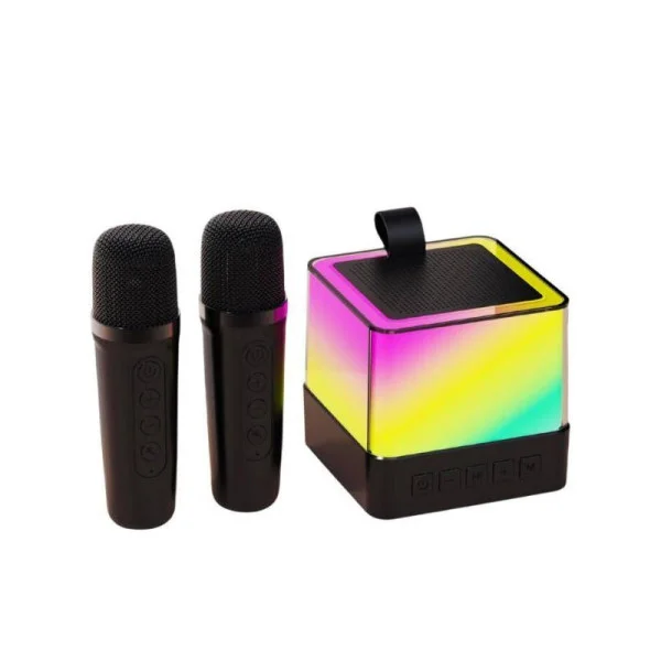 Беспроводная Bluetooth колонка Music Hi с RGB подсветкой и 2 караоке микрофонами