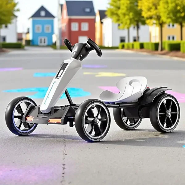 Складаний дитячий електромобіль Go-Kart — пульт, музика, підсвітка, 6V 7Ah