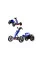 Складной детский электромобиль Go-Kart — синий, пульт, музыка, подсветка, 6V 7Ah