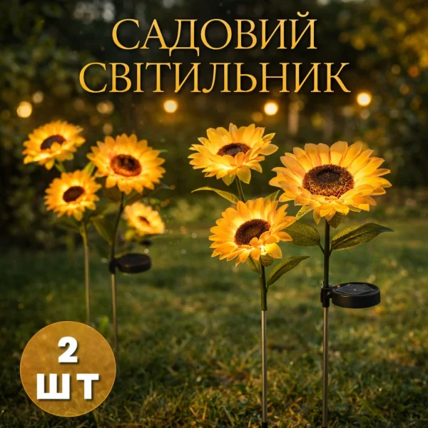Садовий ліхтар на сонячній батареї "Соняшник" /2 шт