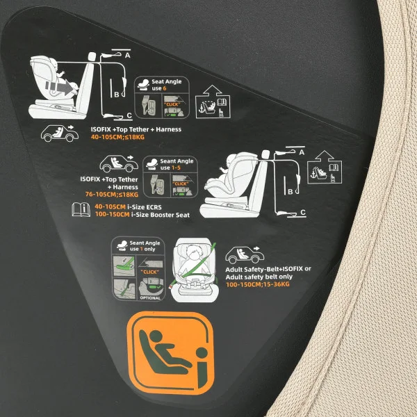 Автокресло EL CAMINO i-RISE ME 1207 Beige