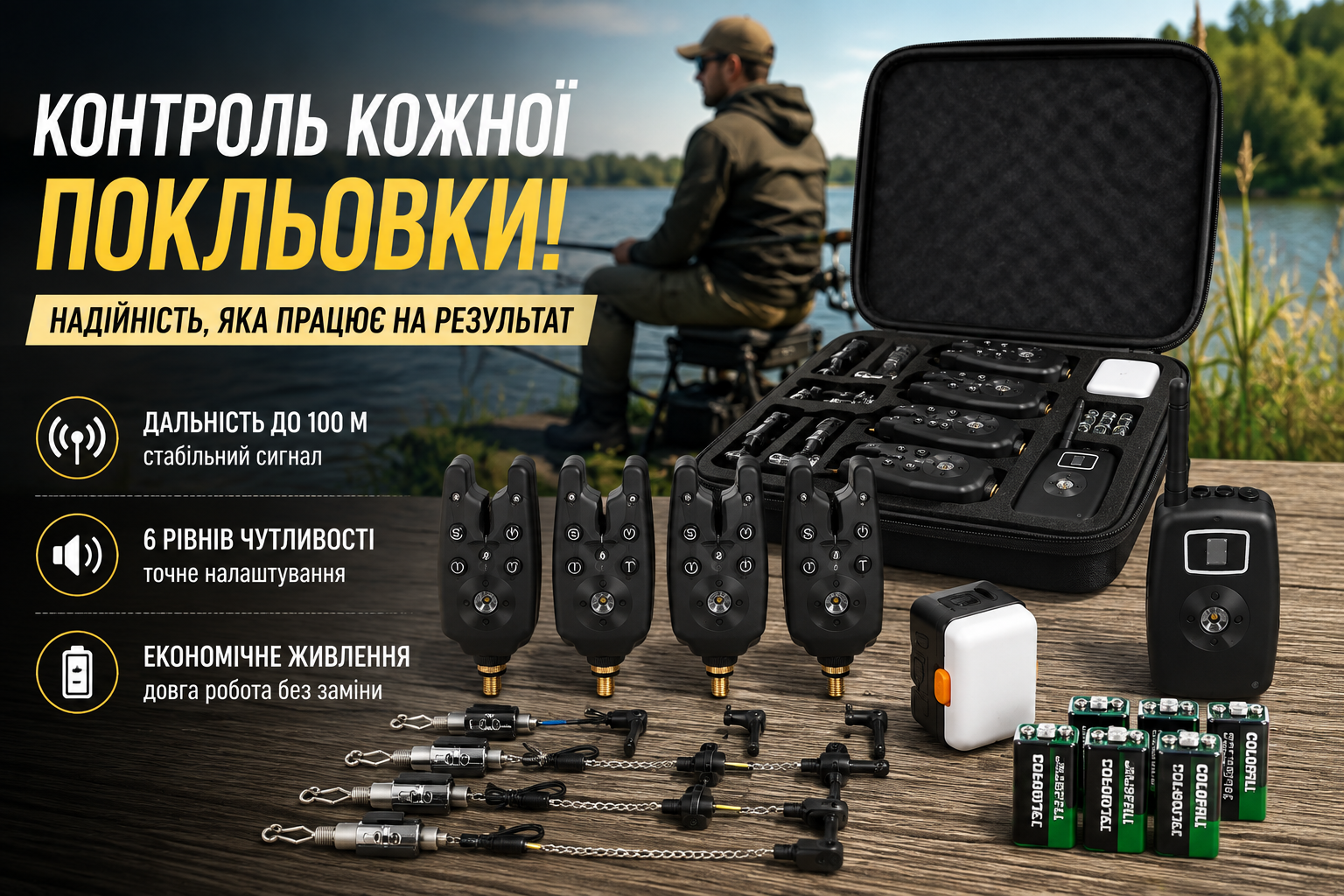 Набор сигнализаторов поклёвки Carp Line TLI-07 4+1 с пейджером, свингерами и кейсом