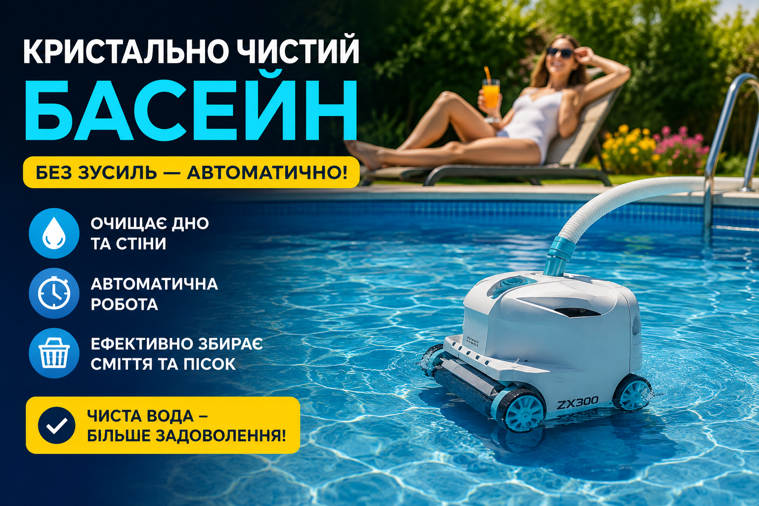 Автоматический очиститель бассейна Intex 28005 ZX300 — купить