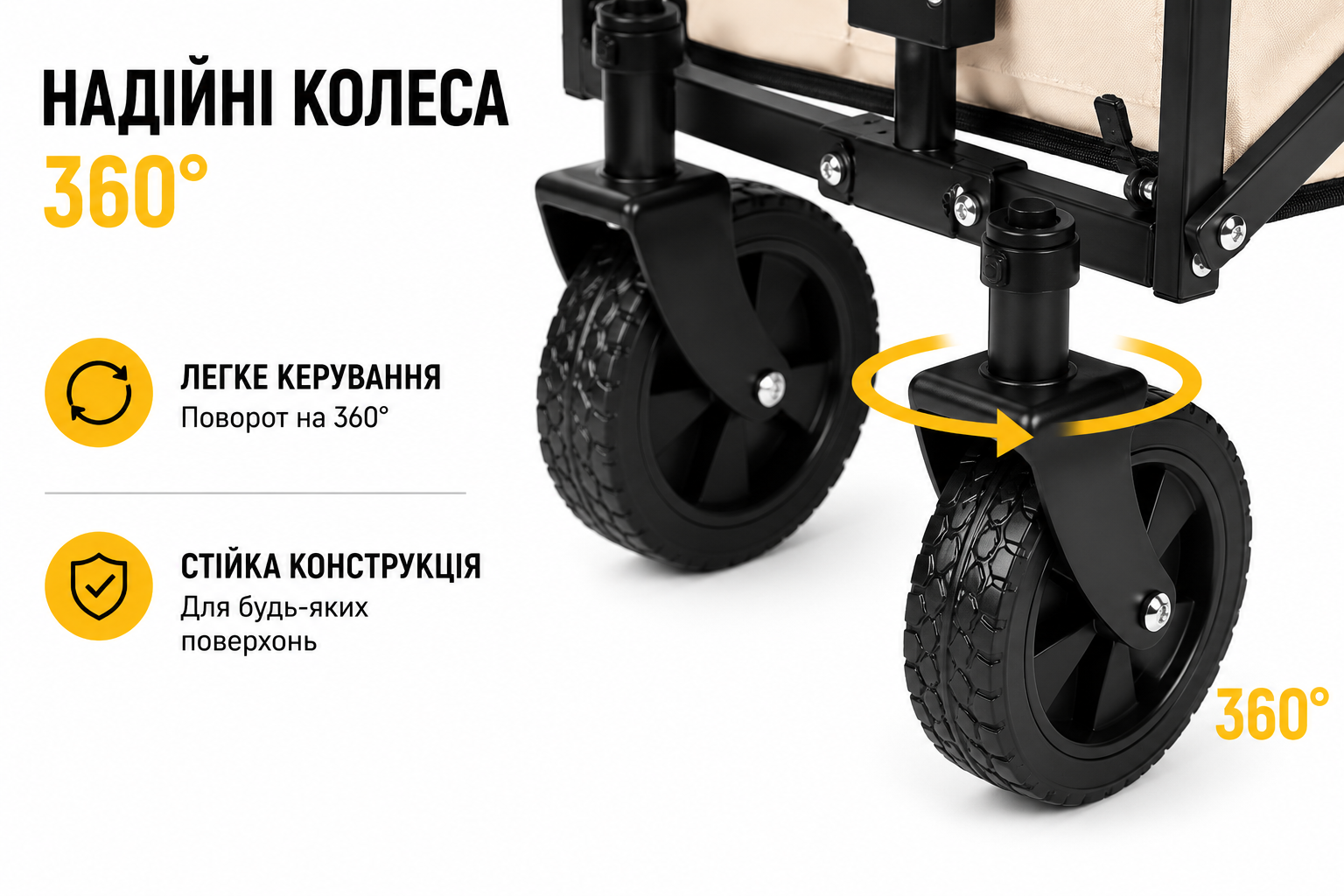 Складная тележка на 4 колесах DC-7802 для пикника, кемпинга и дачи 87×58×83 см