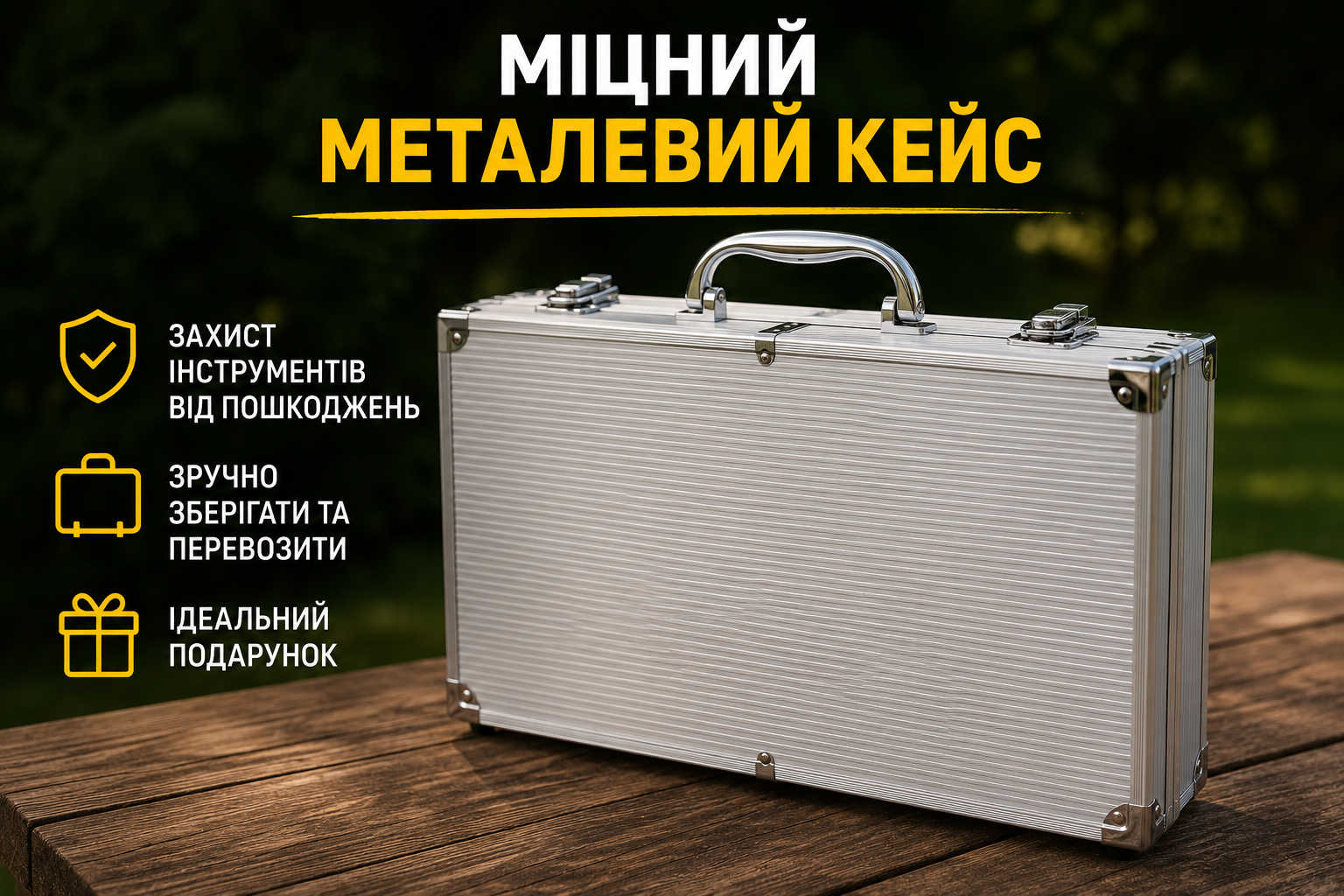Набор для барбекю 26 предметов в металлическом кейсе AL-26 из нержавеющей стали