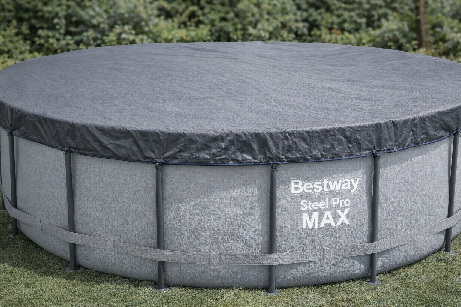 Каркасный бассейн Bestway 56438 круглый 457×122 см Steel Pro MAX с фильтр-насосом, лестницей и тентом
