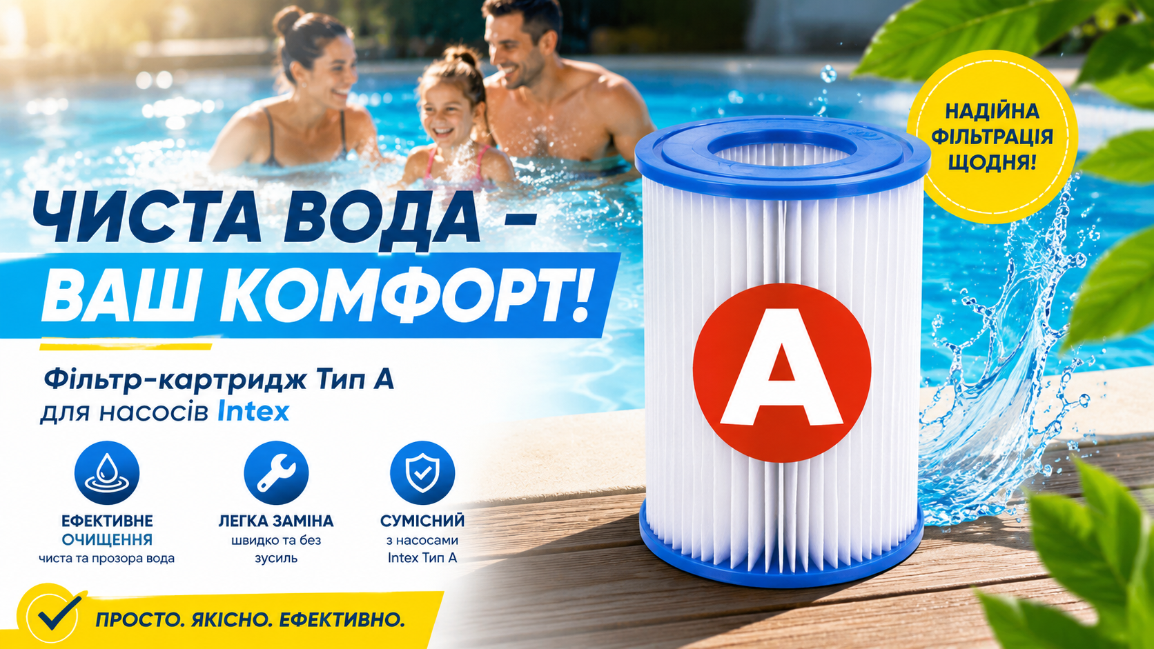 Фильтр-картридж Intex 29000 Тип A для фильтр-насосов бассейна, сменный картридж для очистки воды