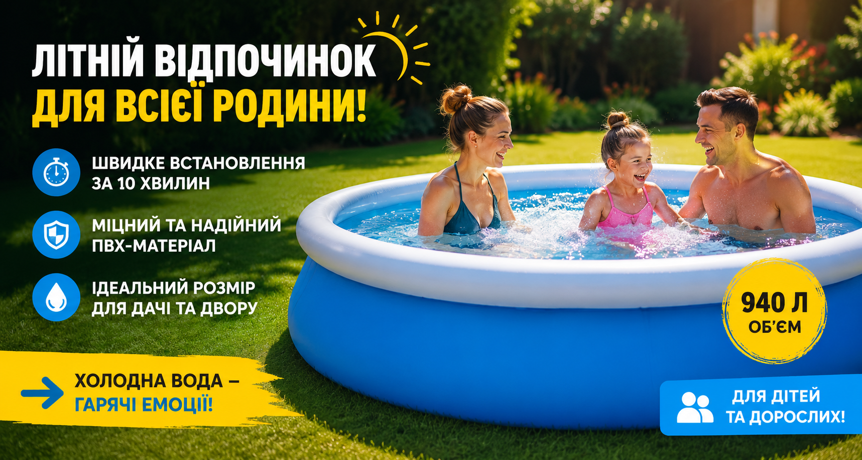 Надувной бассейн Bestway Fast Set 57392 183×51 см 940 л