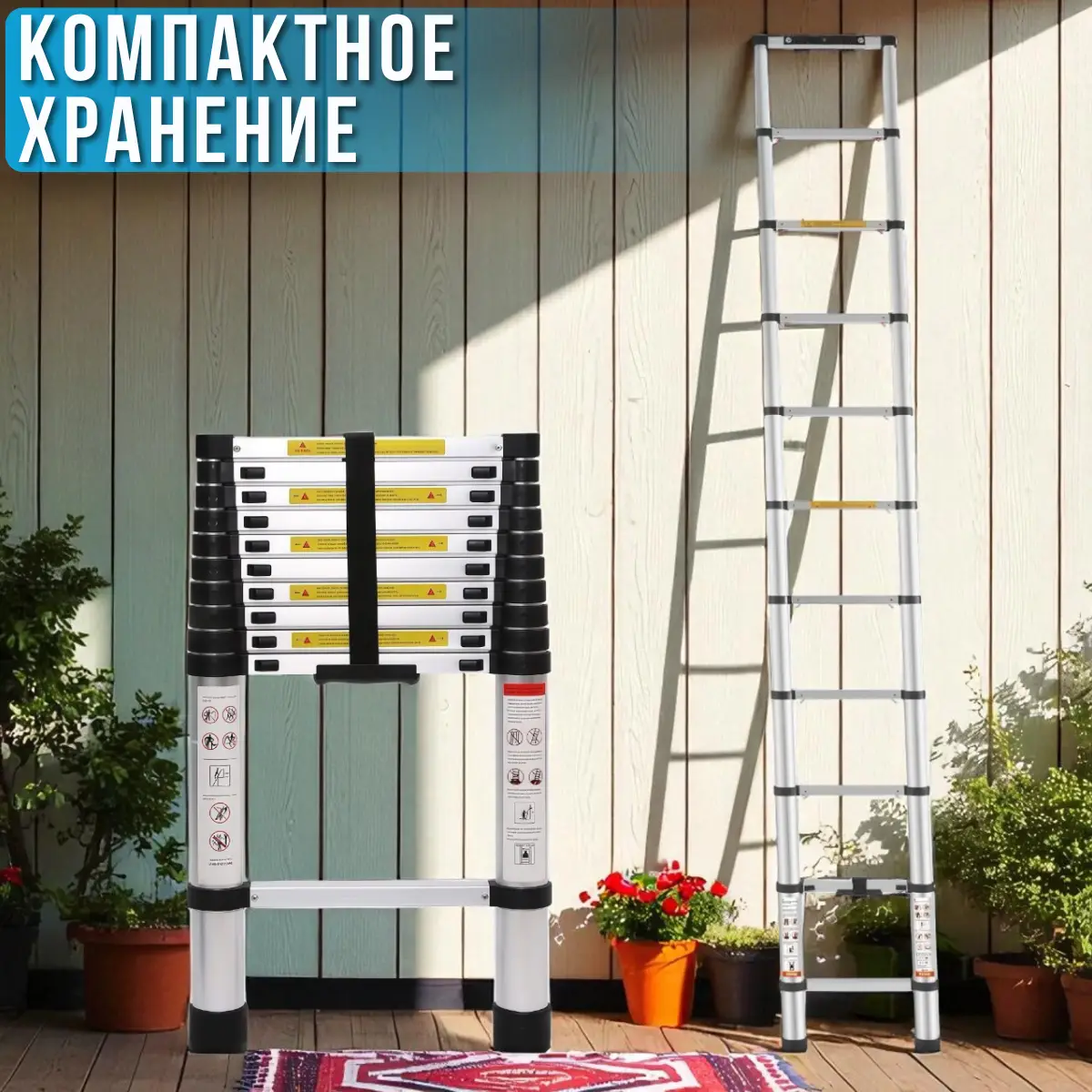 Лестница телескопическая 3,1 м 7,5 кг